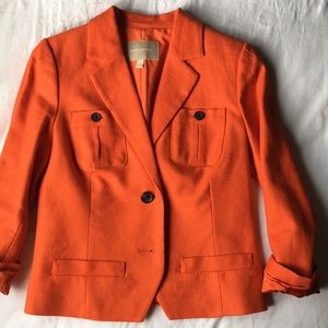 Orange linen and cotton blazer by Banana Republic